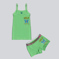 Girls Printed Set (Hotshort+TOP) GREEN--طقم بناتي هوت شورت وتوب